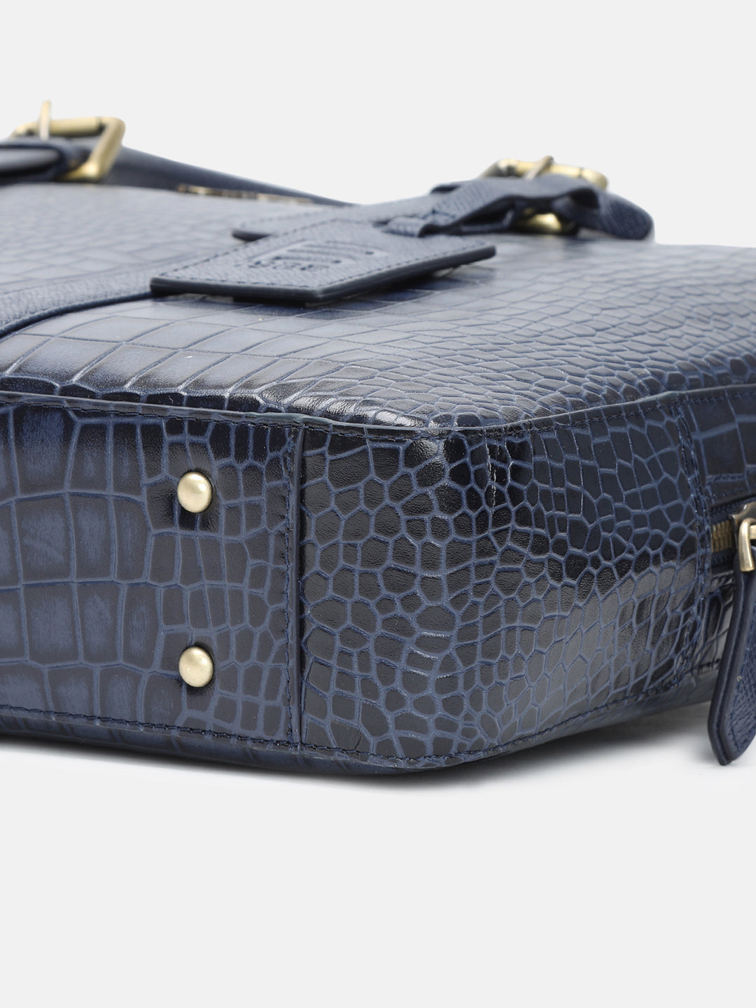 BAGATT Solofra Blue Leather Laptop Bag