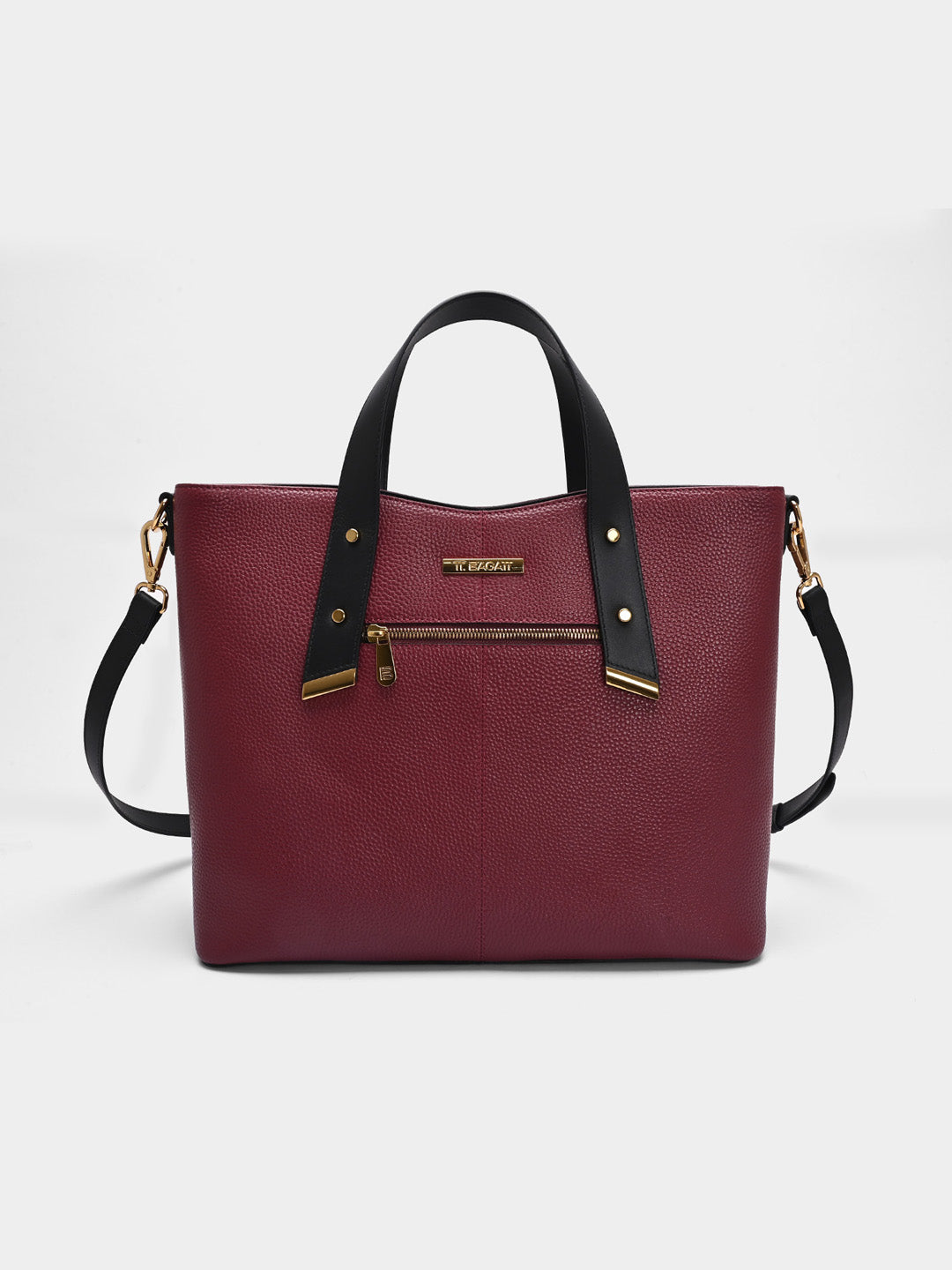 TT.BAGATT Black Wax Leather Tote Handbags