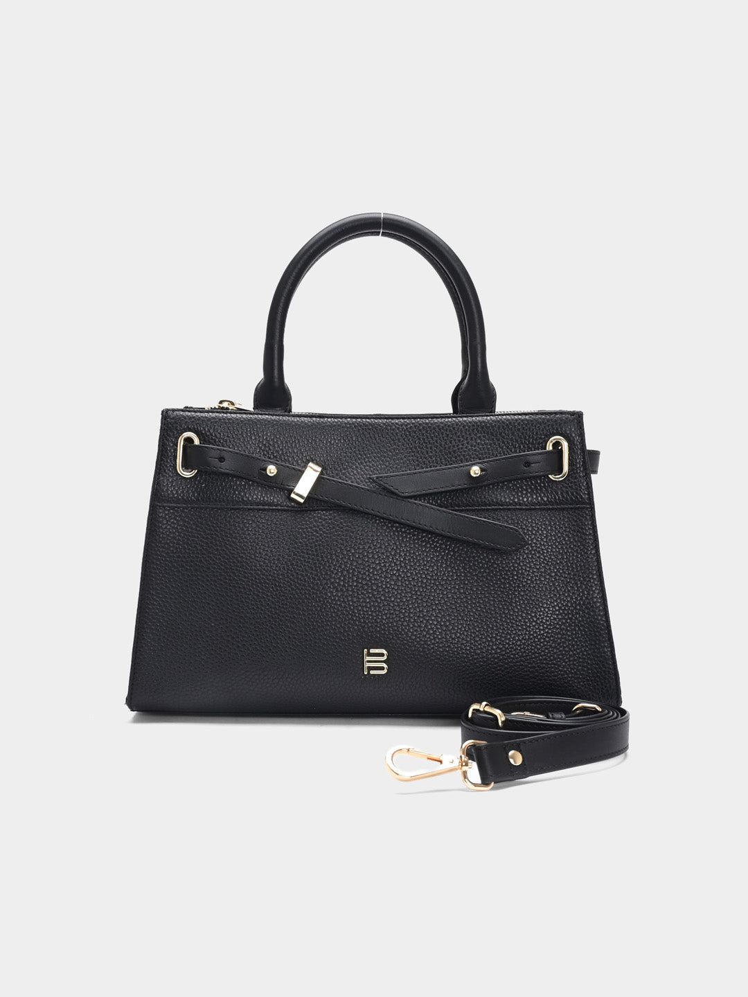 TT.BAGATT Black Wax Leather Satchel Handbags