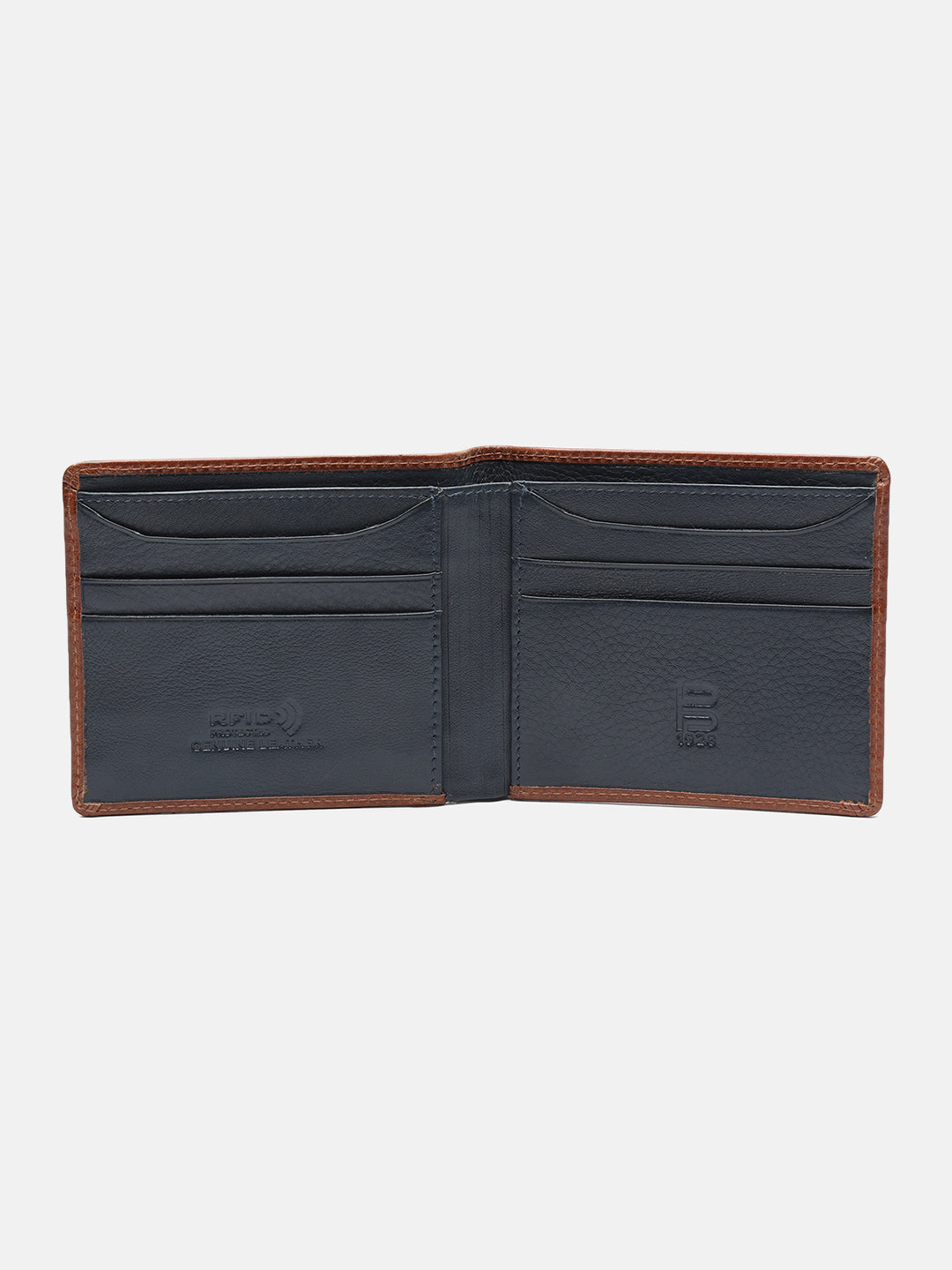 BAGATT Light Brown & Blue Bi-Fold Wallet