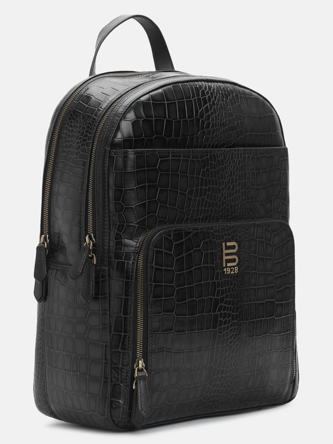 BAGATT Solofra Black Leather Bagpack