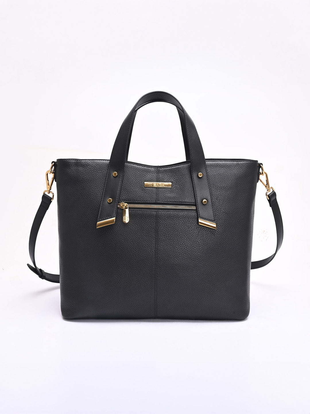 TT.BAGATT Black Wax Leather Tote Handbags