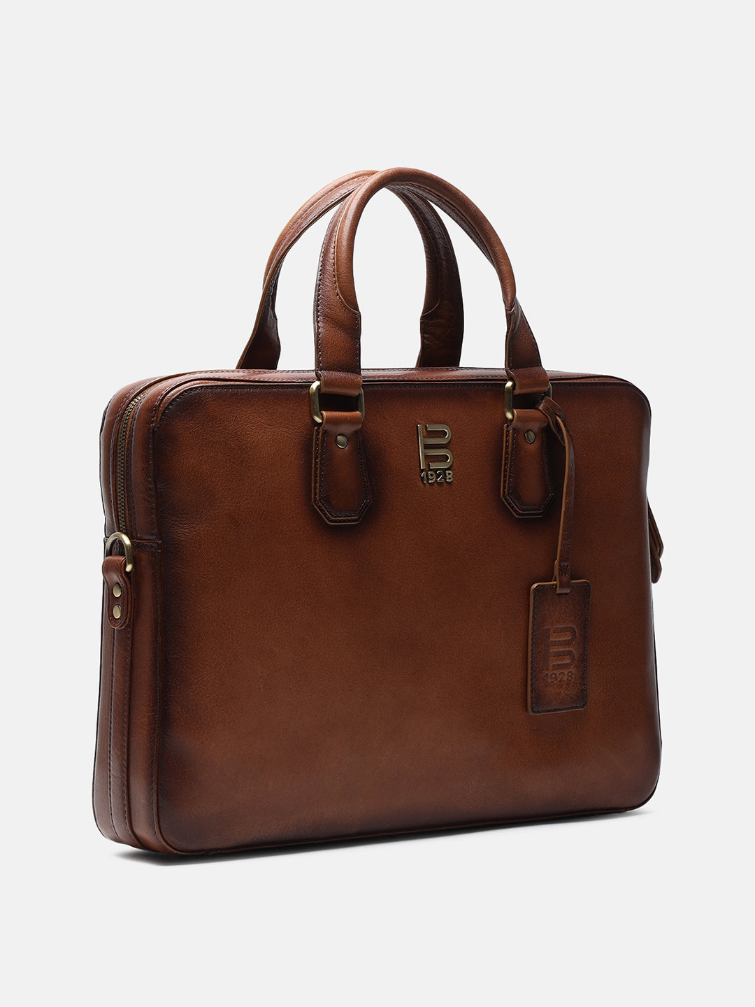 BAGATT Solofra Mid Brown Leather Laptop Bag