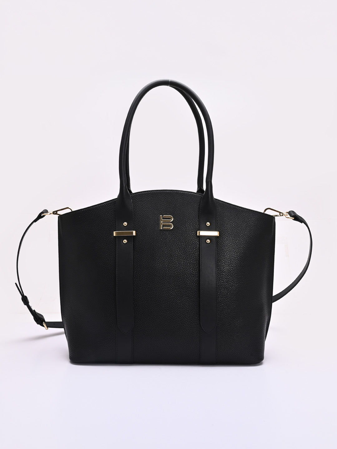 TT.BAGATT Black Wax Leather Tote Bag Handbags
