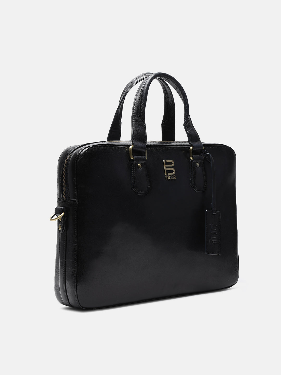 BAGATT Solofra Blue Leather Laptop Bag