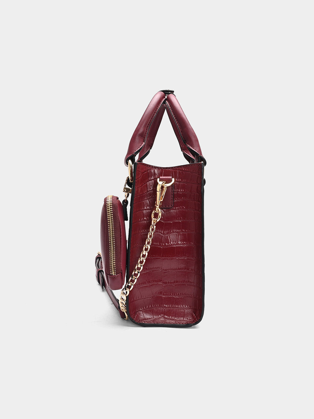 TT.BAGATT Wine Croco leather Sling Handbags