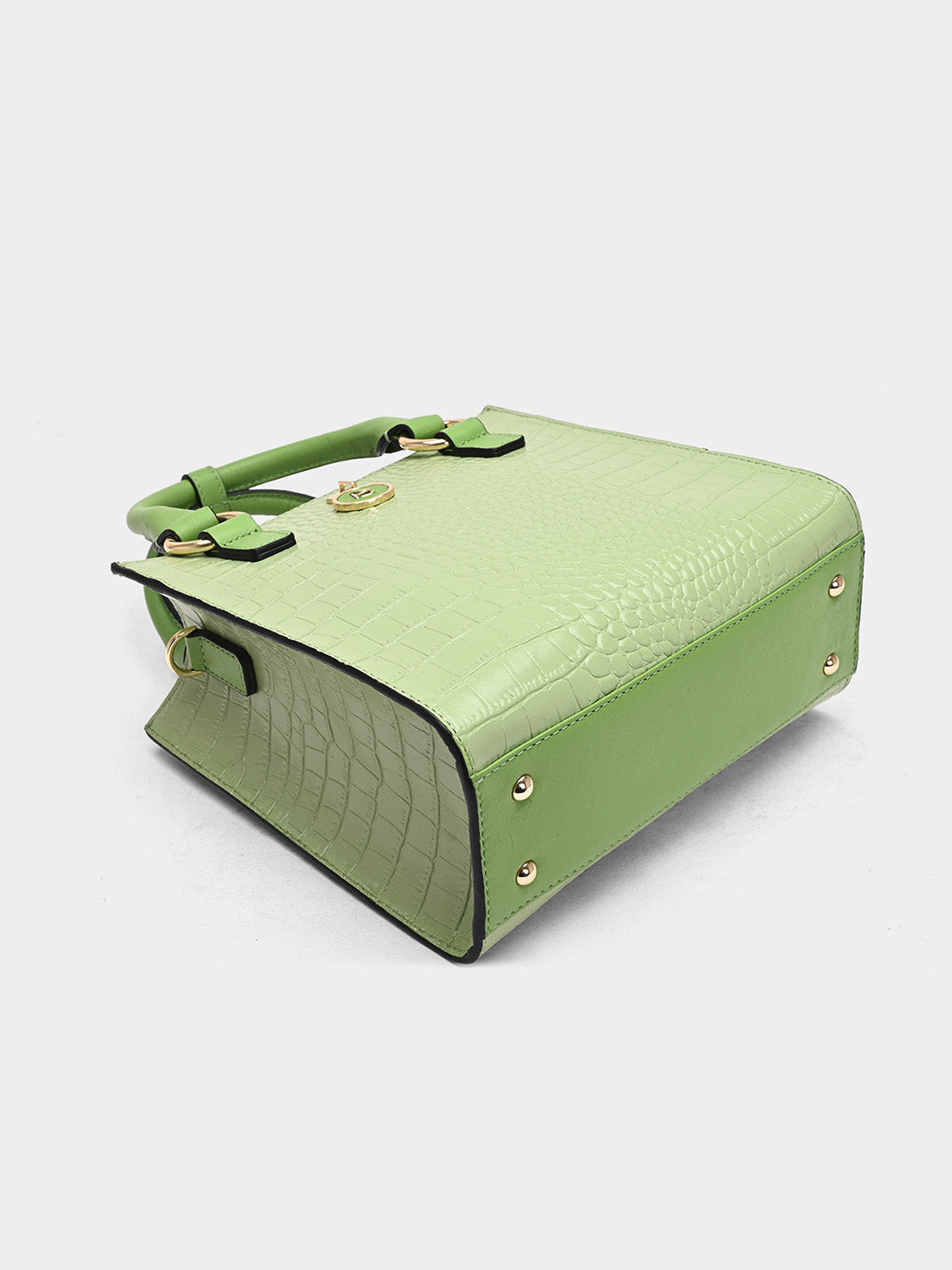 TT.BAGATT Lime Green Croco leather Sling Handbags