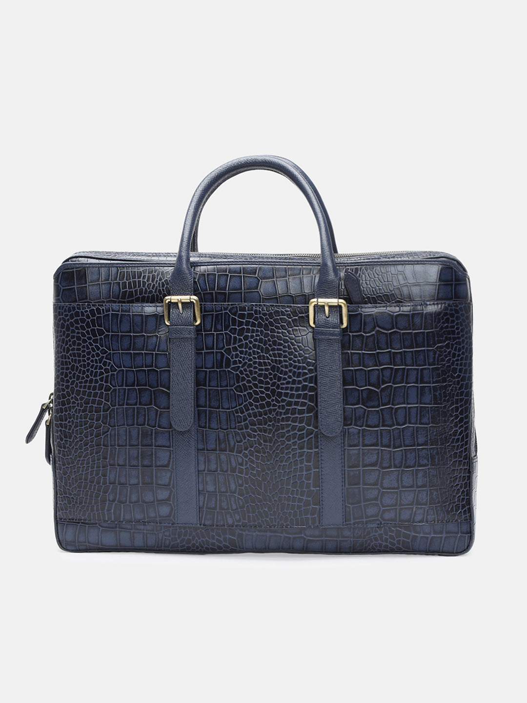 BAGATT Solofra Blue Leather Laptop Bag