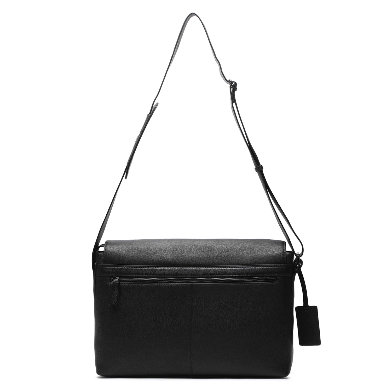 BAGATT Novara Black Leather Messenger Bag