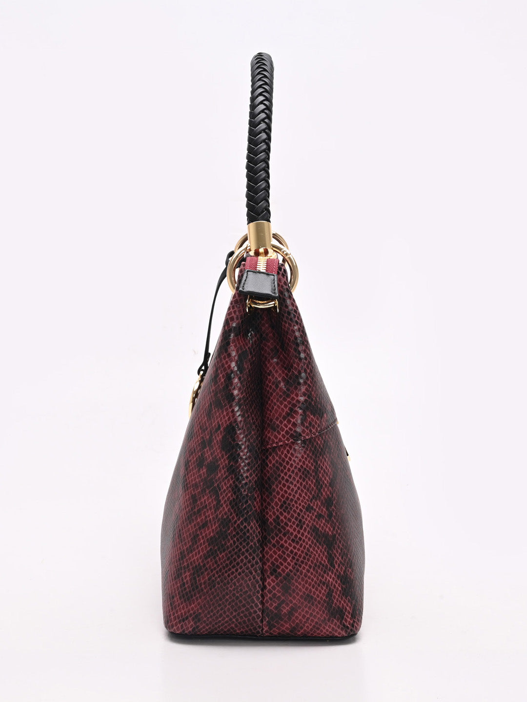 TT.BAGATT Black Snake print leather Hobo Handbags