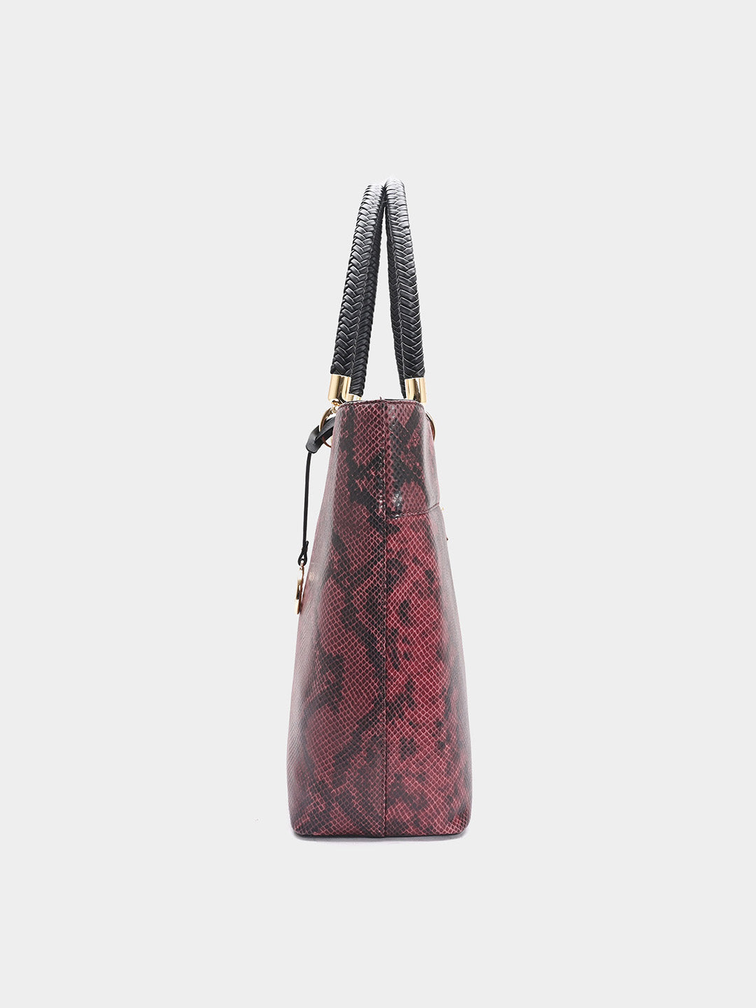 TT.BAGATT Black Snake print leather Tote Handbags