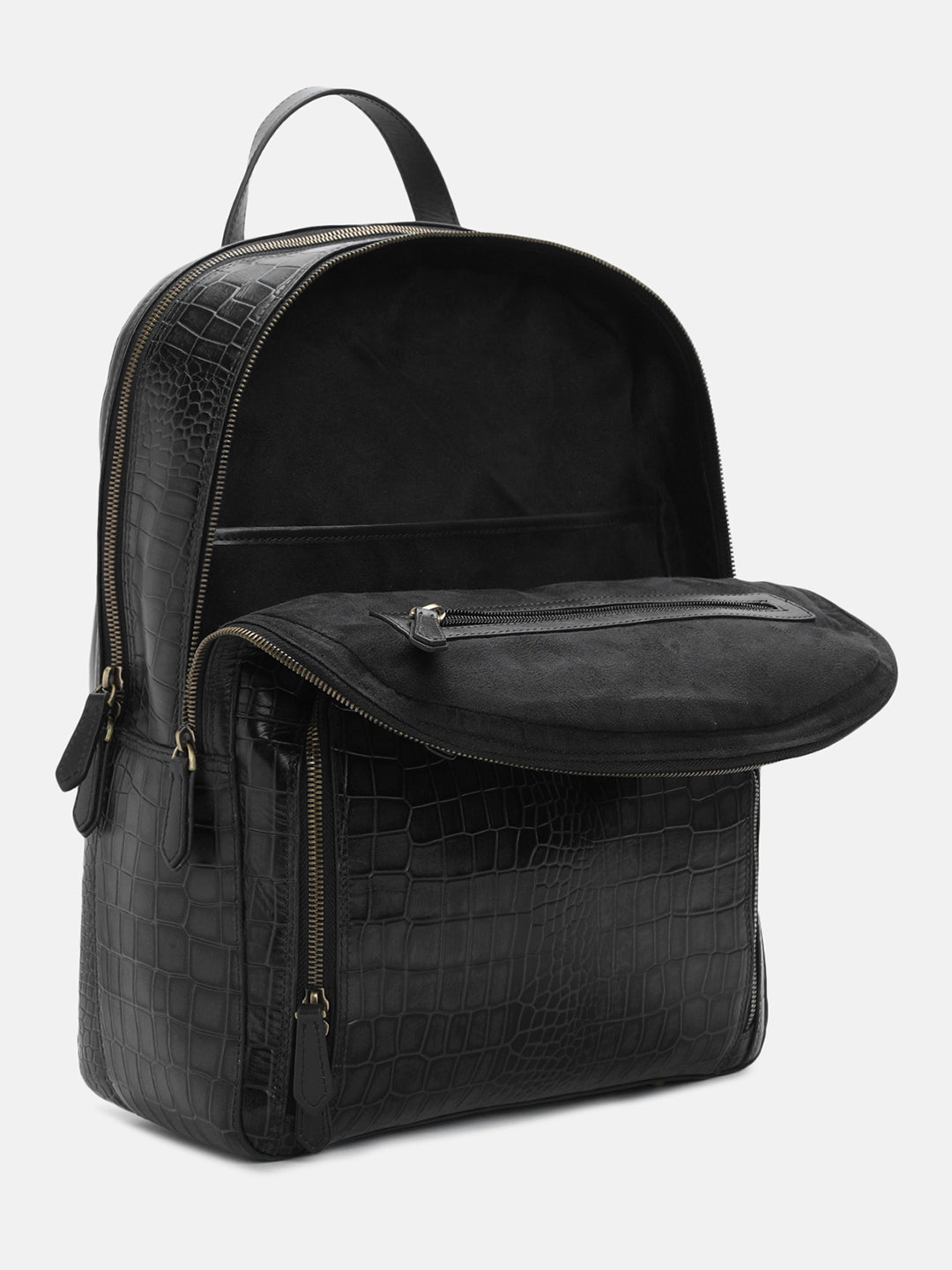 BAGATT Solofra Black Leather Bagpack