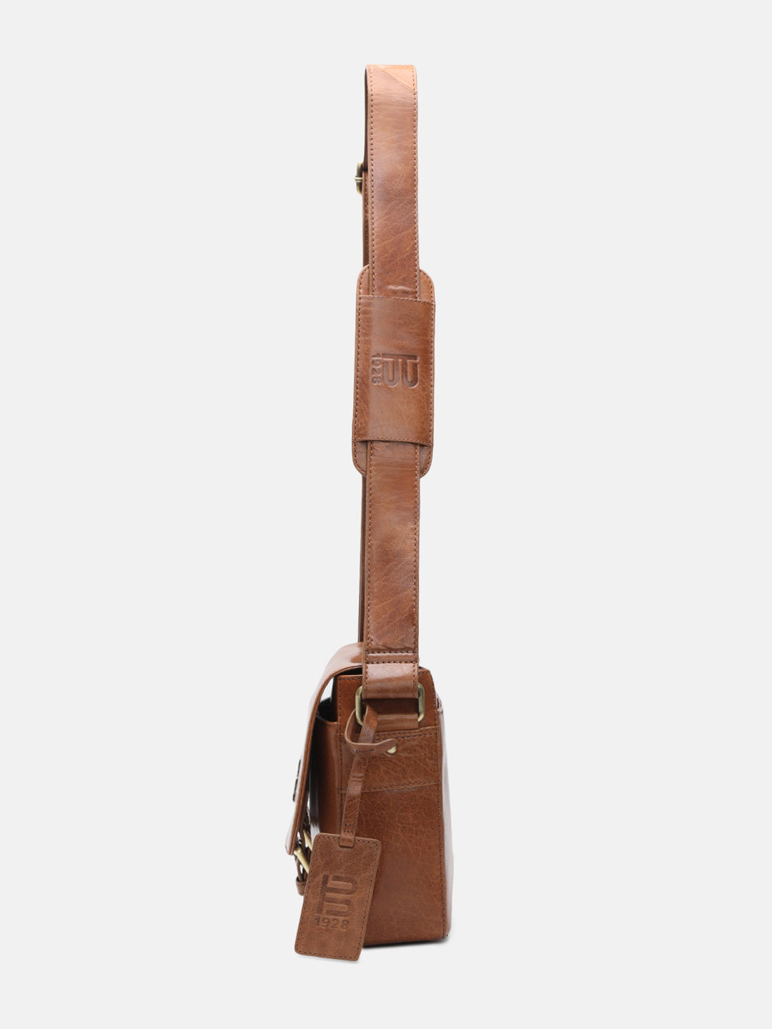 BAGATT Novara Mid Brown Leather Messenger Bag