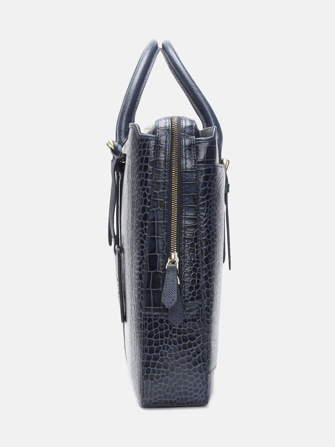 BAGATT Solofra Blue Leather Laptop Bag
