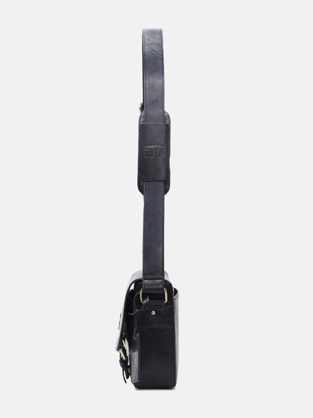 BAGATT Novara Blue Leather Messenger Bag