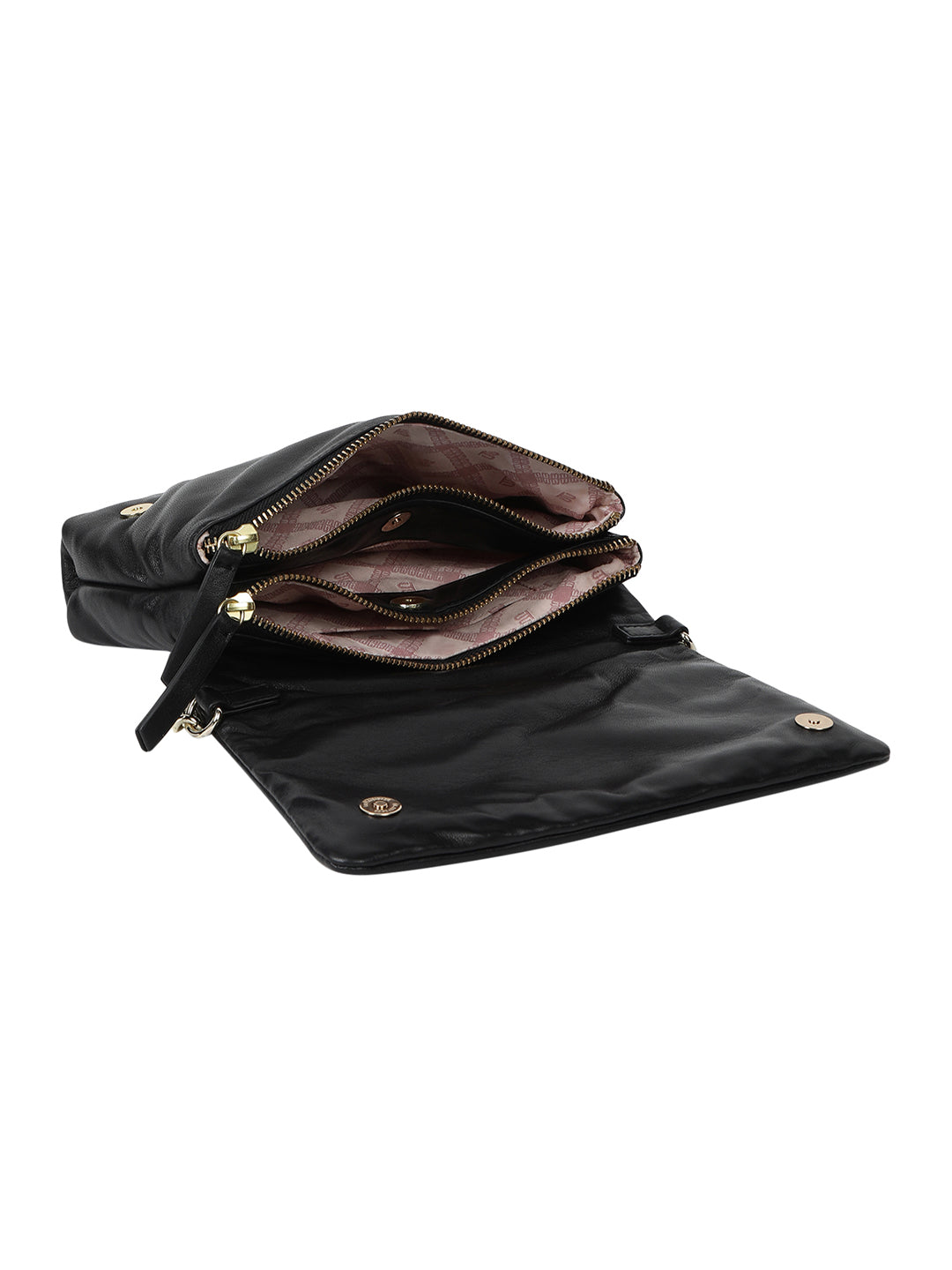 Cascina Black Leather Clutch