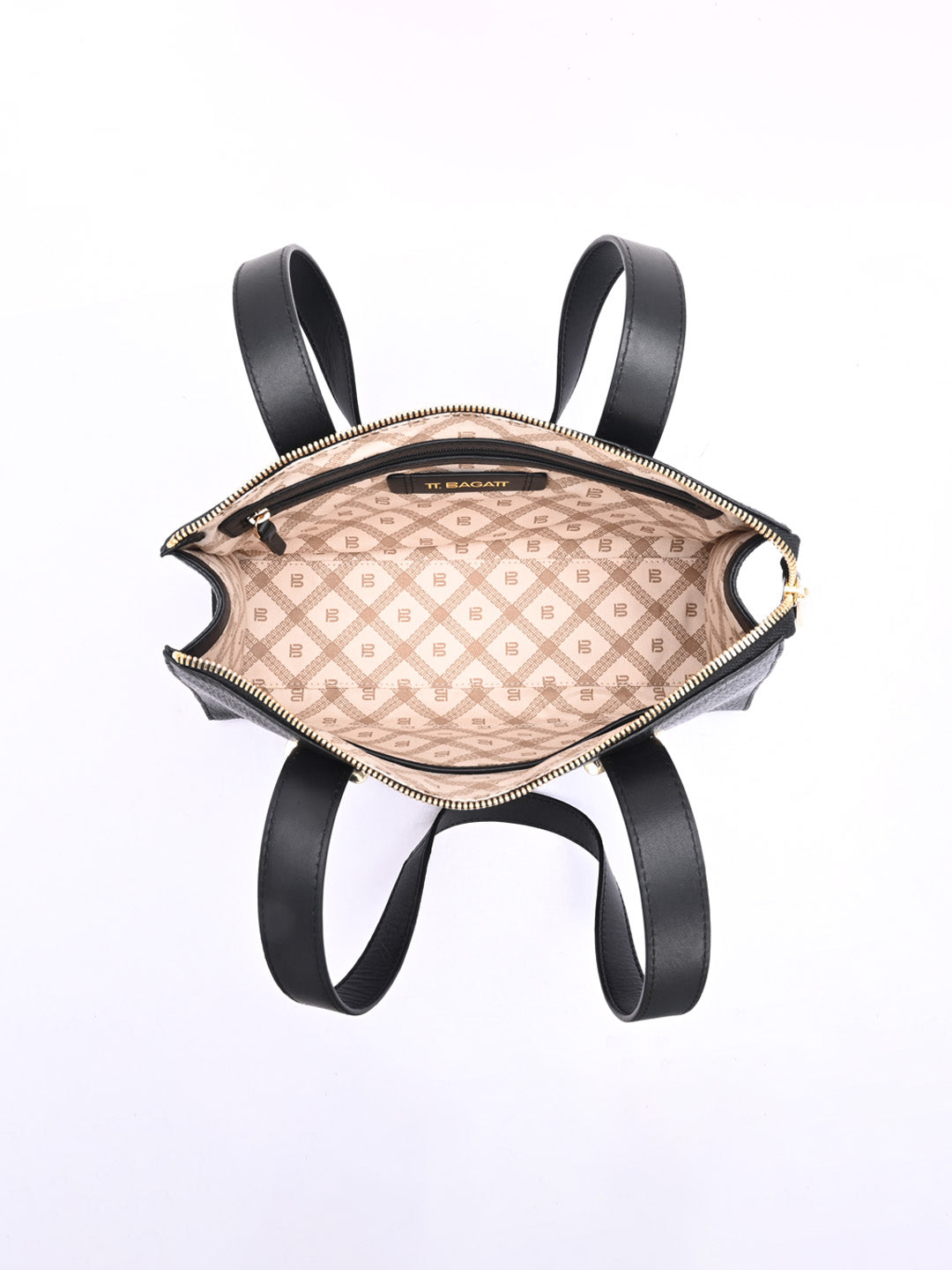 TT.BAGATT Black Wax Leather Shoulder Handbags