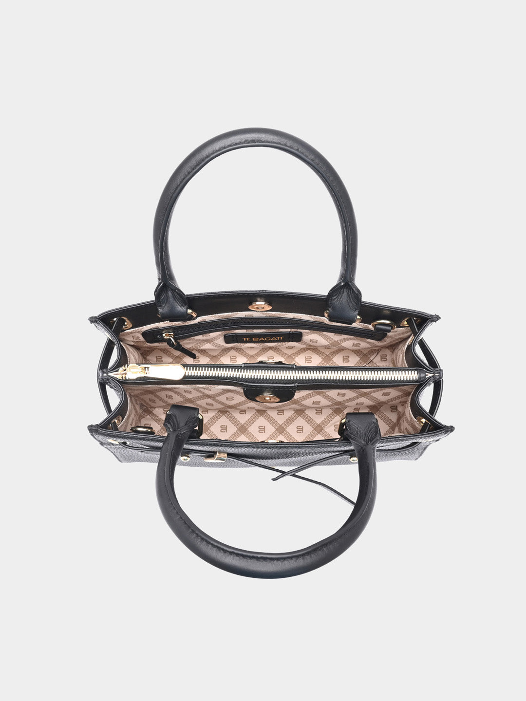 TT.BAGATT Black Wax Leather Satchel Handbags