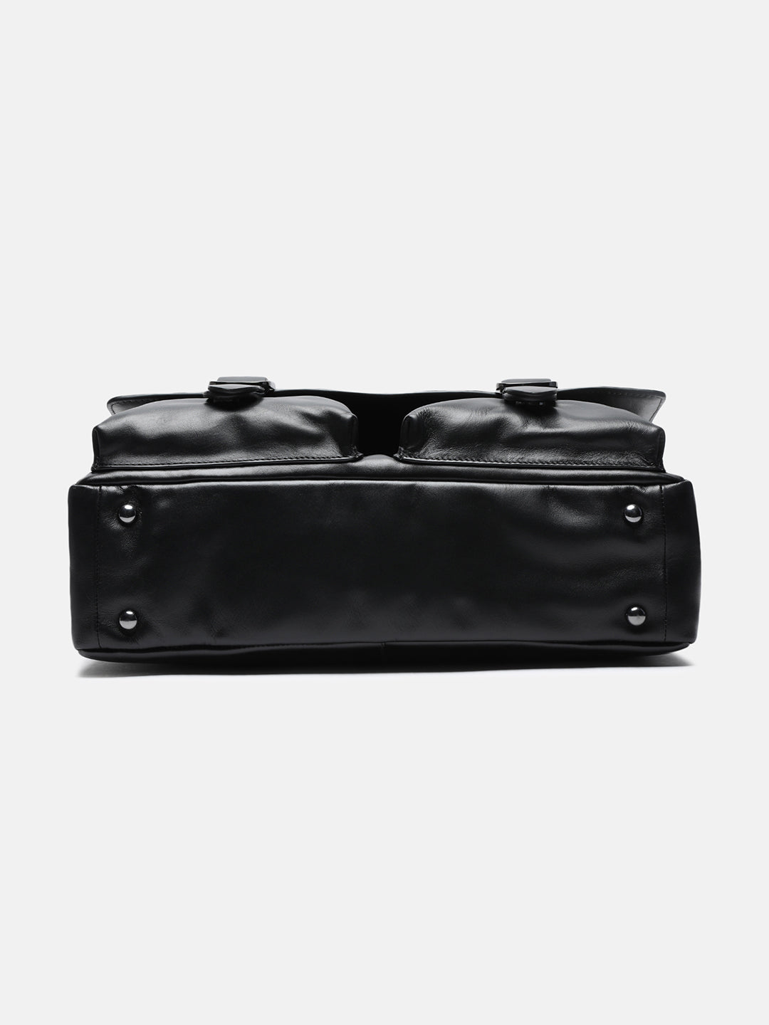 BAGATT Solofra Black Leather Laptop Bag