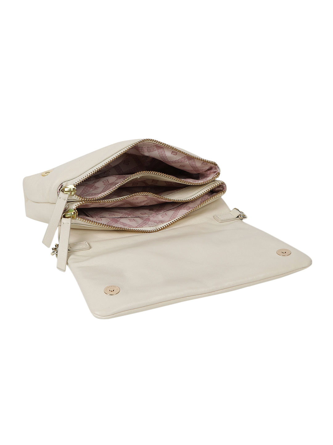 Cascina Off-White Leather Clutch