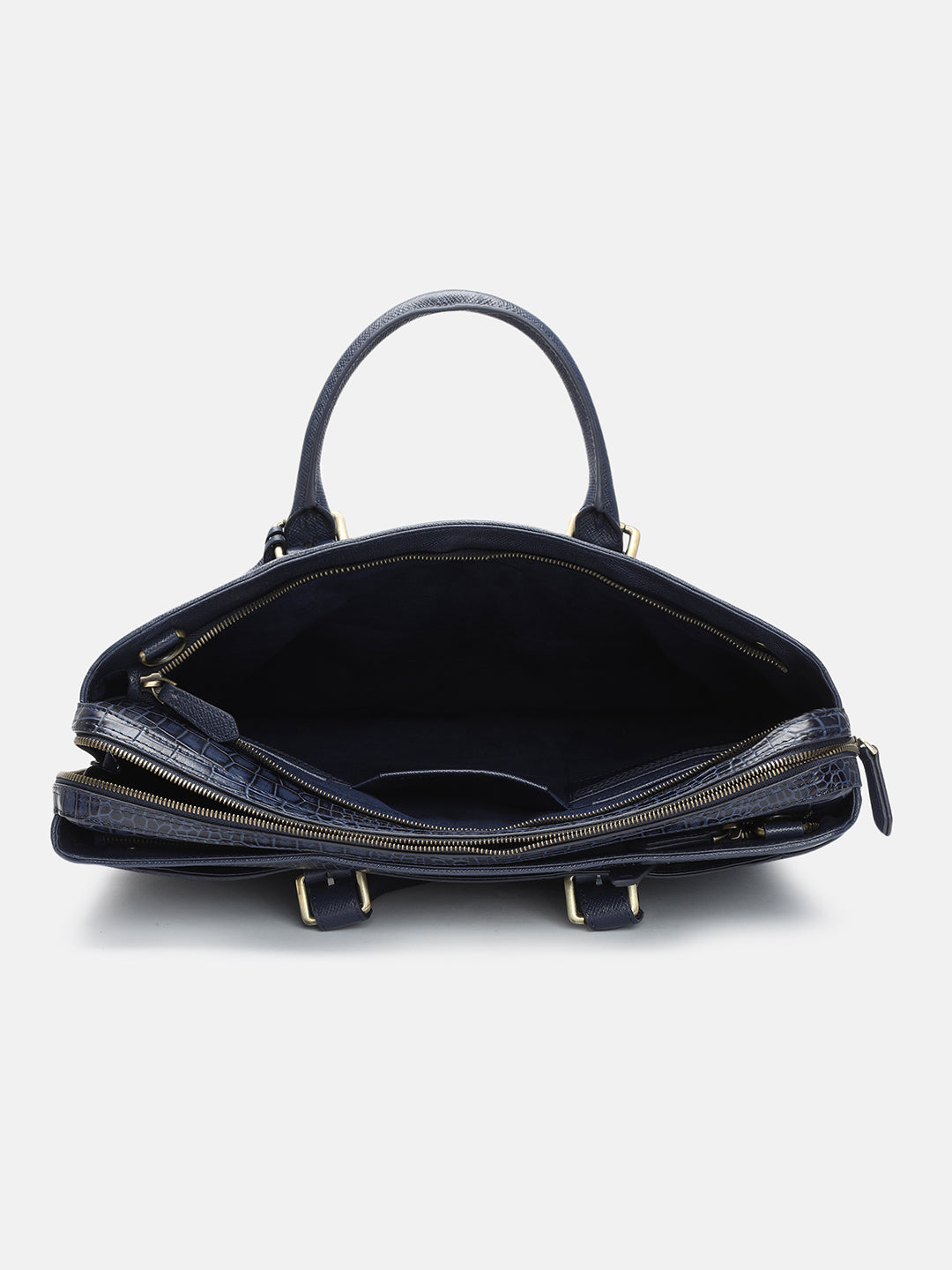 BAGATT Solofra Blue Leather Laptop Bag