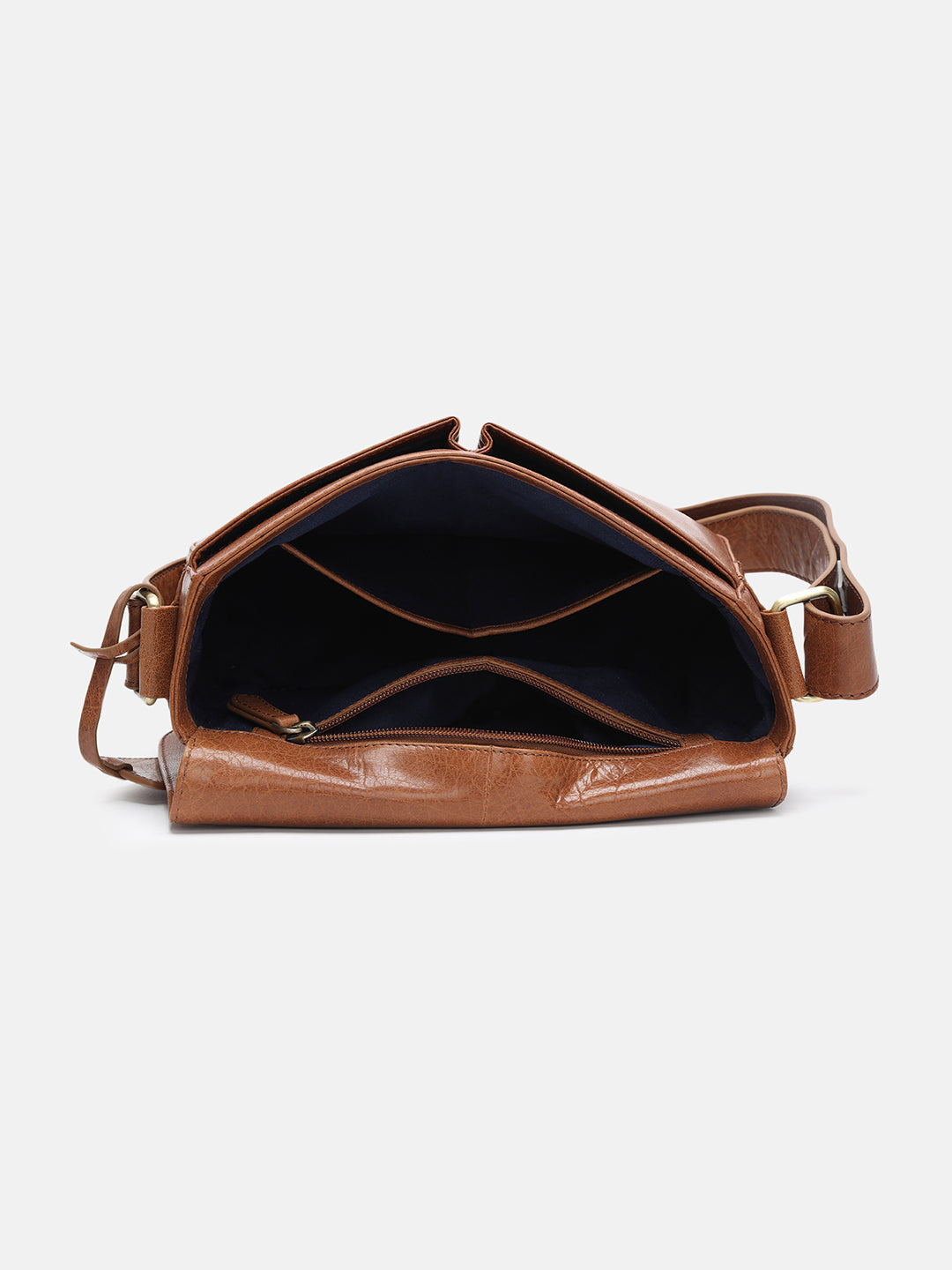 BAGATT Novara Mid Brown Leather Messenger Bag
