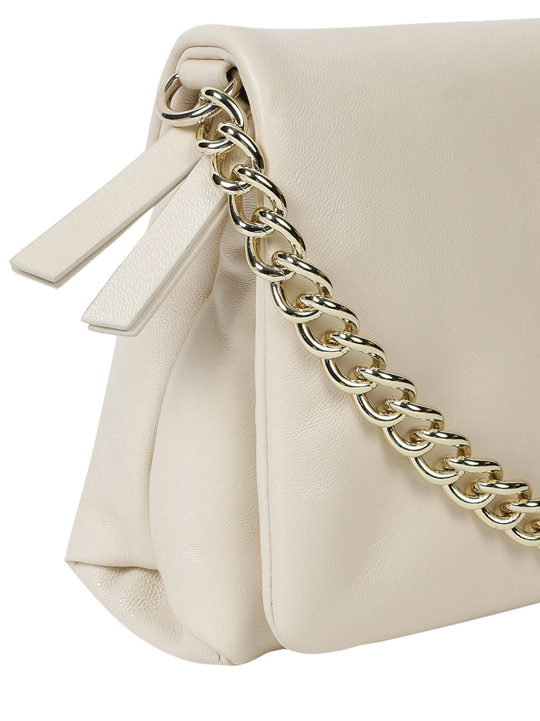 Cascina Off-White Leather Clutch