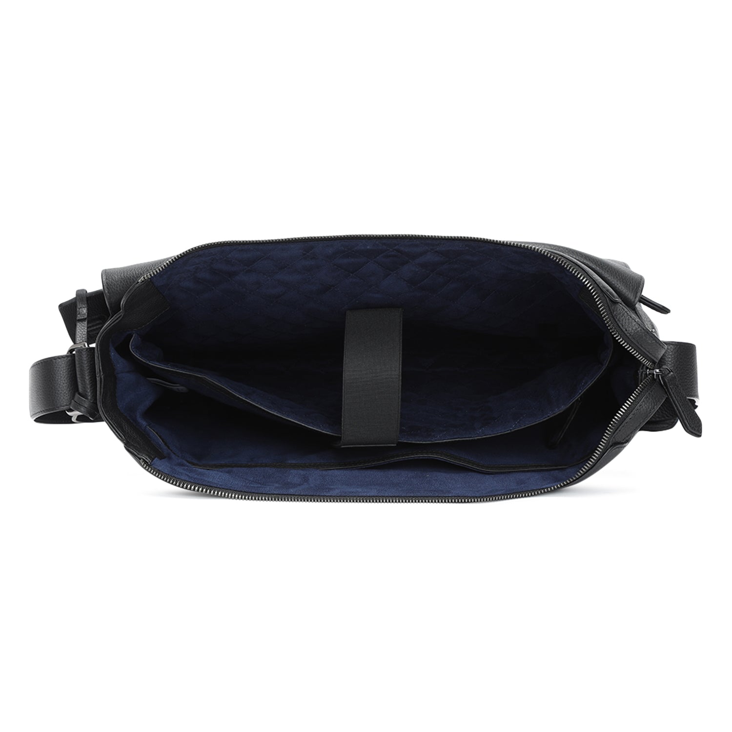 BAGATT Novara Black Leather Messenger Bag