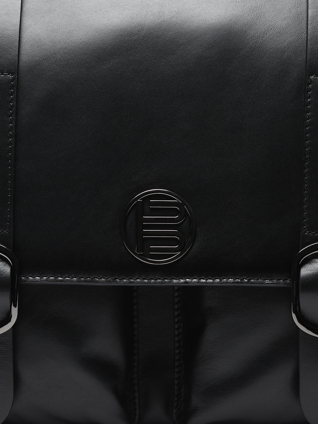 BAGATT Solofra Black Leather Laptop Bag