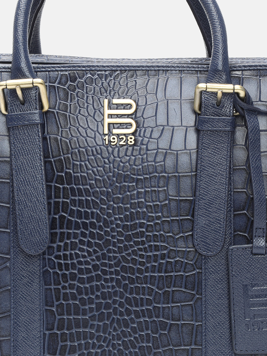 BAGATT Solofra Blue Leather Laptop Bag