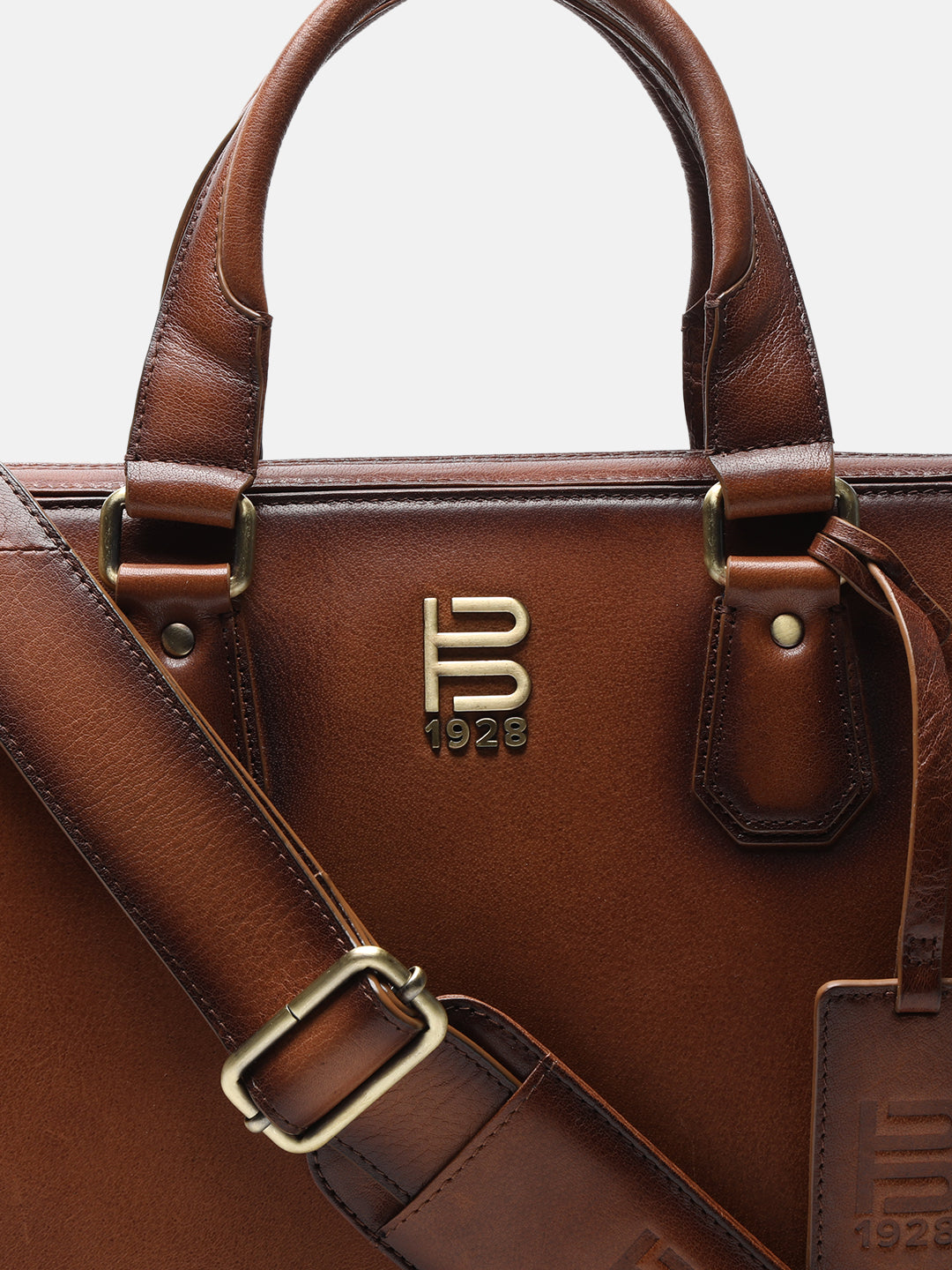 BAGATT Solofra Mid Brown Leather Laptop Bag