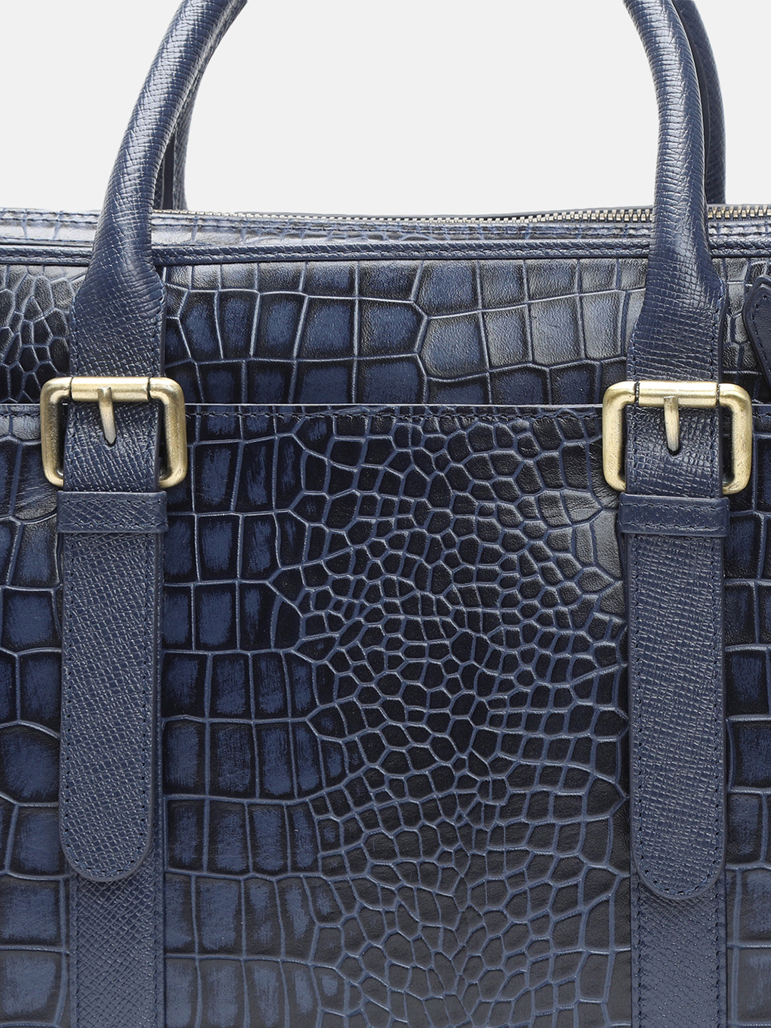 BAGATT Solofra Blue Leather Laptop Bag