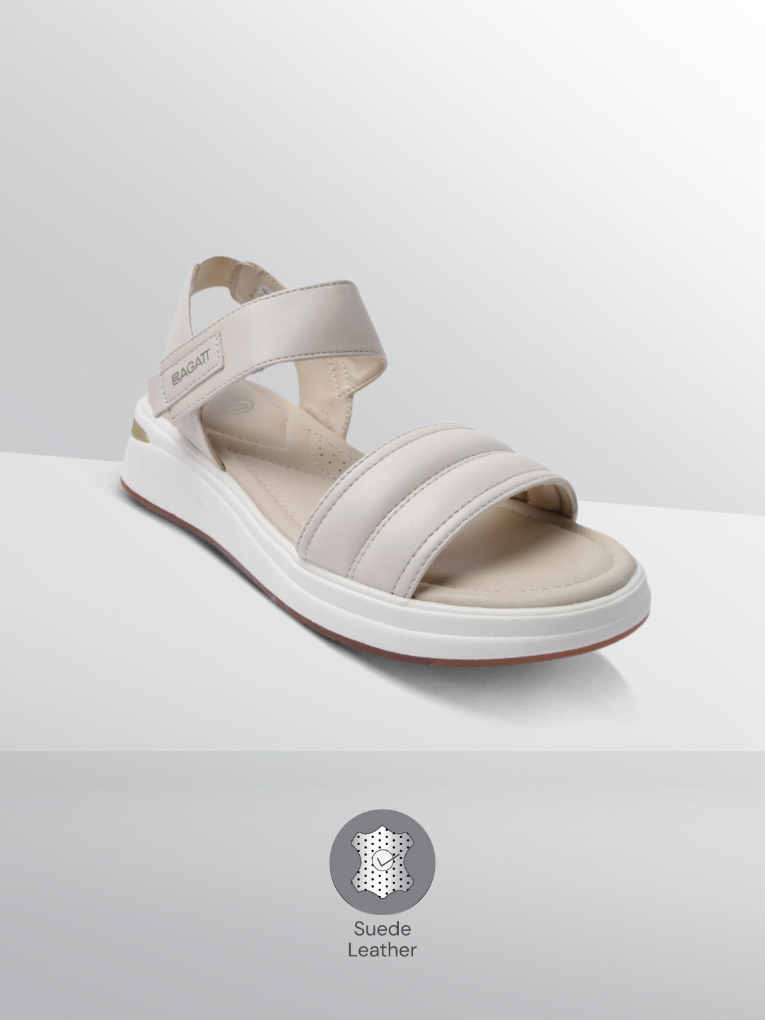BAGATT Nira Beige Ankle strap Flatform sandals