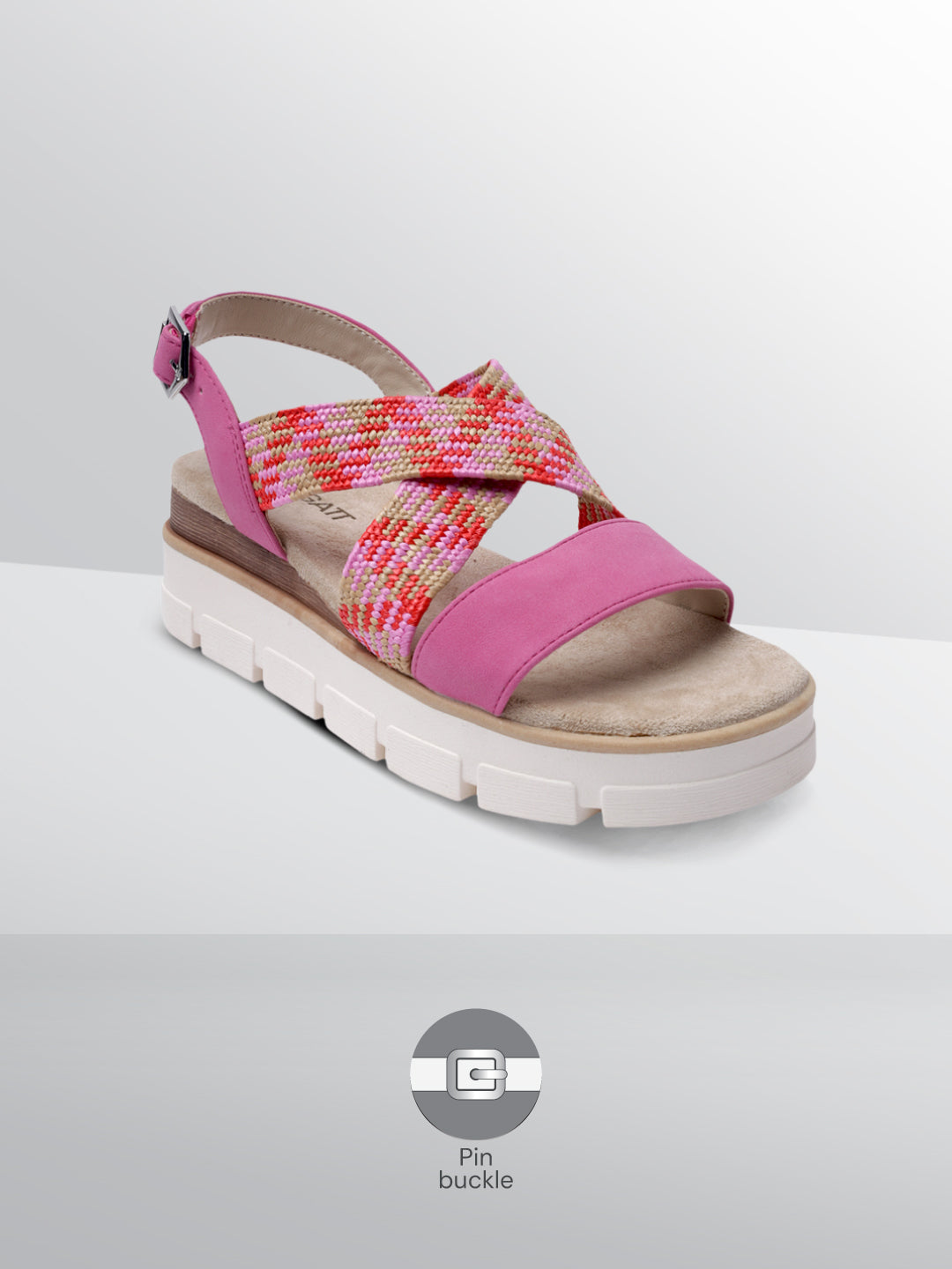 BAGATT Mariella Pink Back Strap Flatform sandals