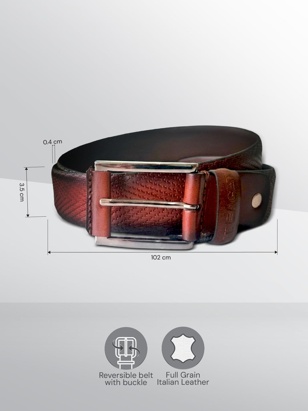 TT.BAGATT Tan Italian Leather Non-Reversible Belts
