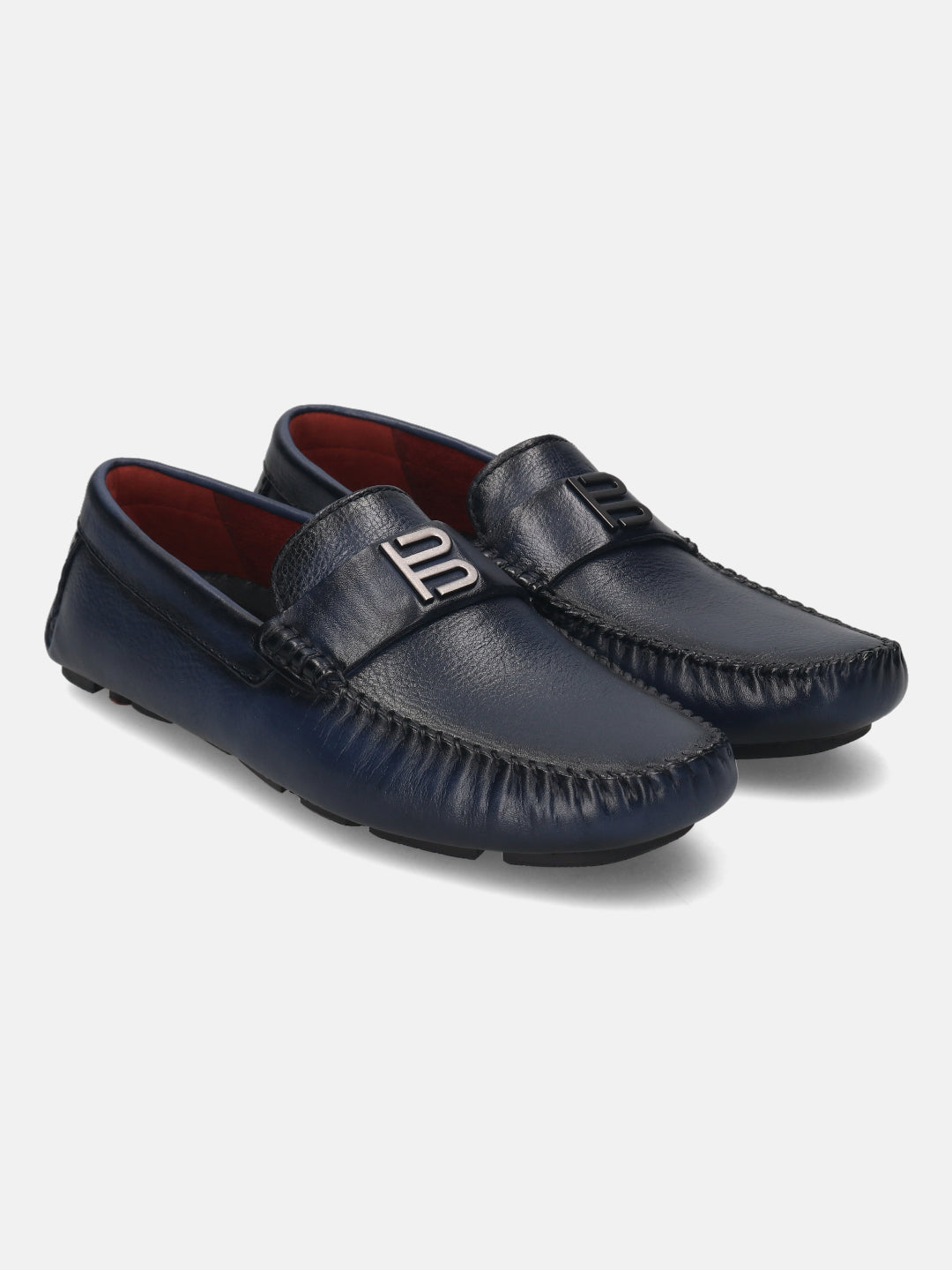 BAGATT  Hexa Blue Premium Leather Casual Slip-Ons