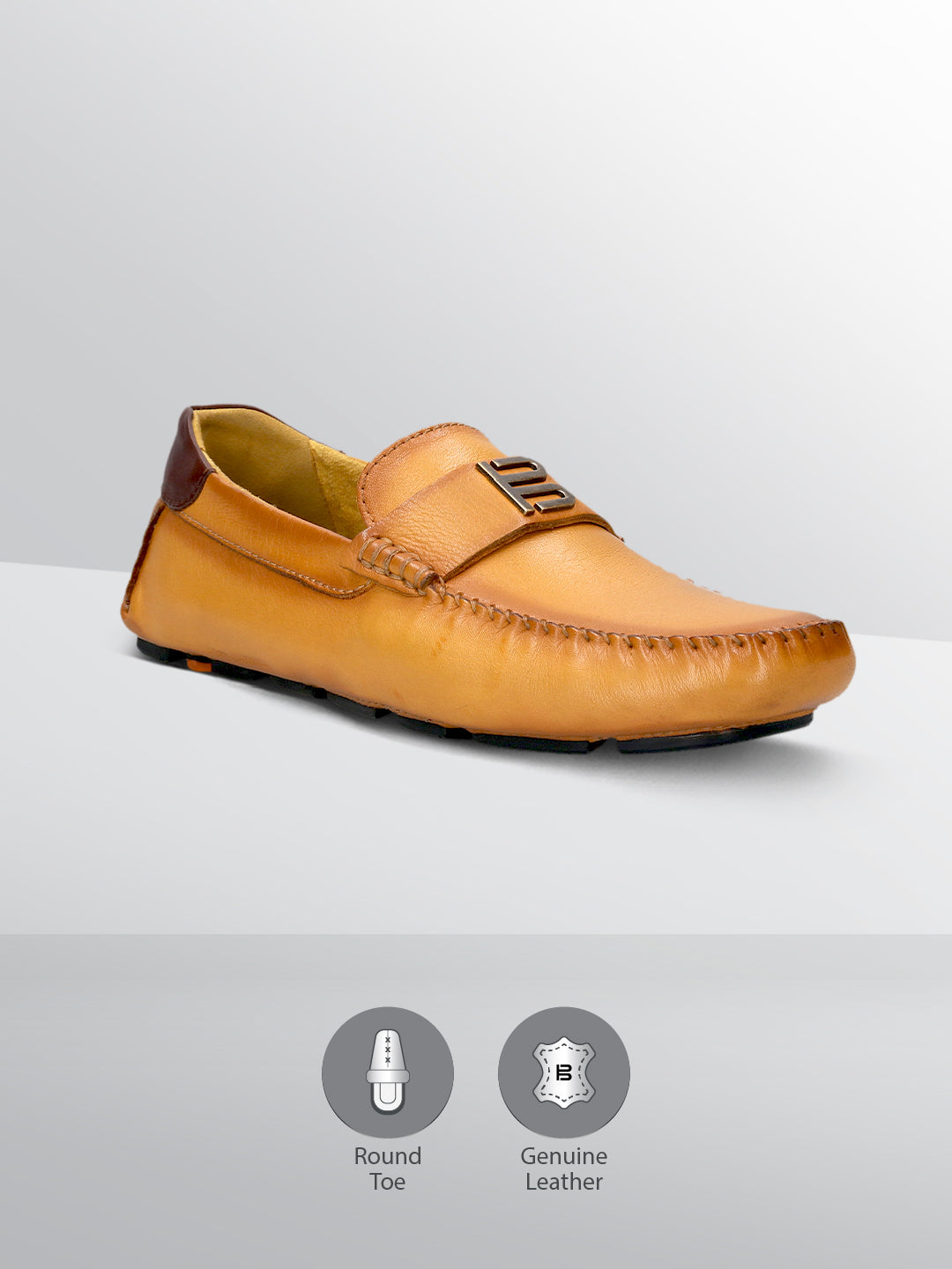 BAGATT Hexa Yellow Premium Leather Casual Slip-Ons