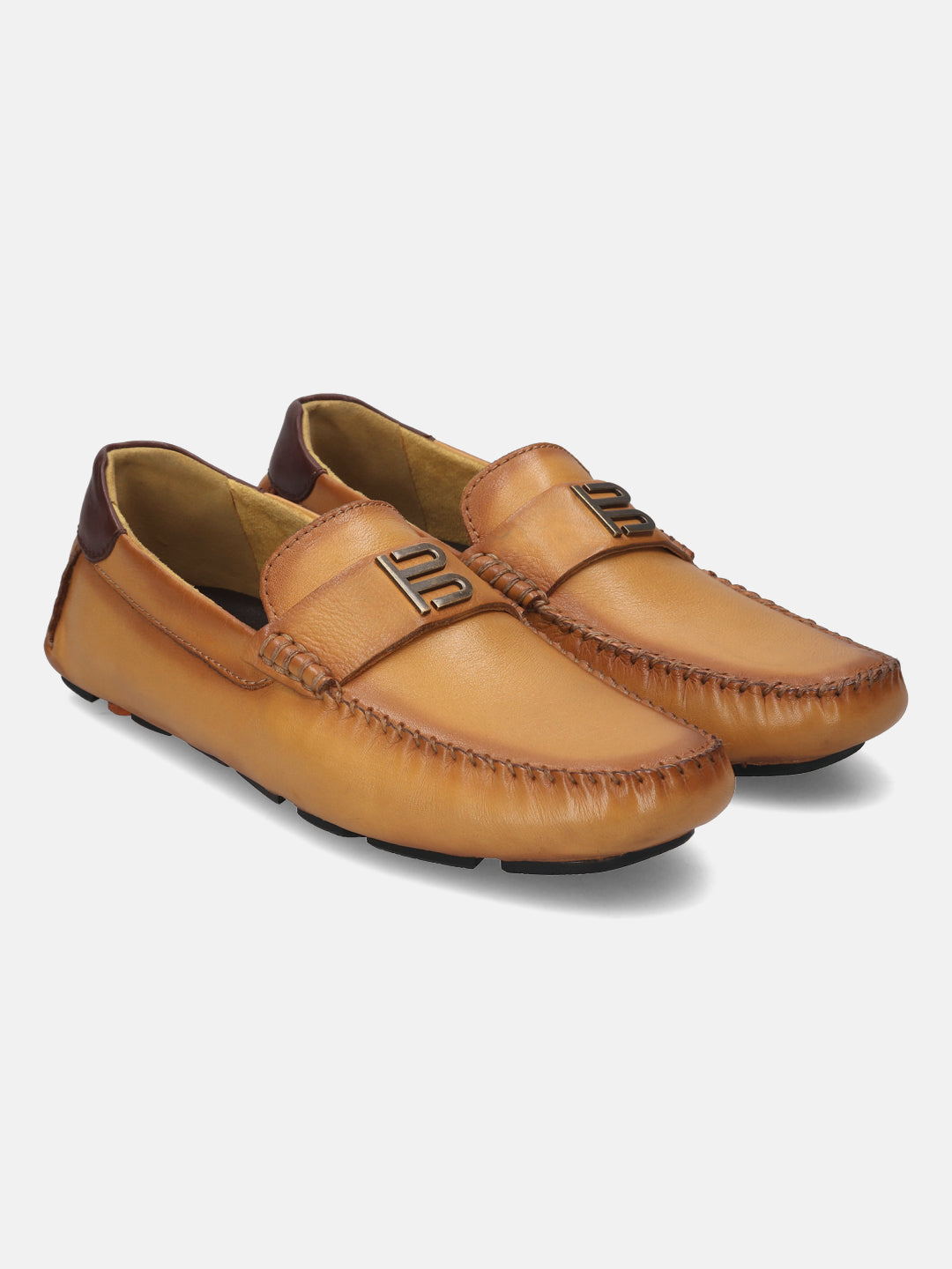 BAGATT Hexa Yellow Premium Leather Casual Slip-Ons