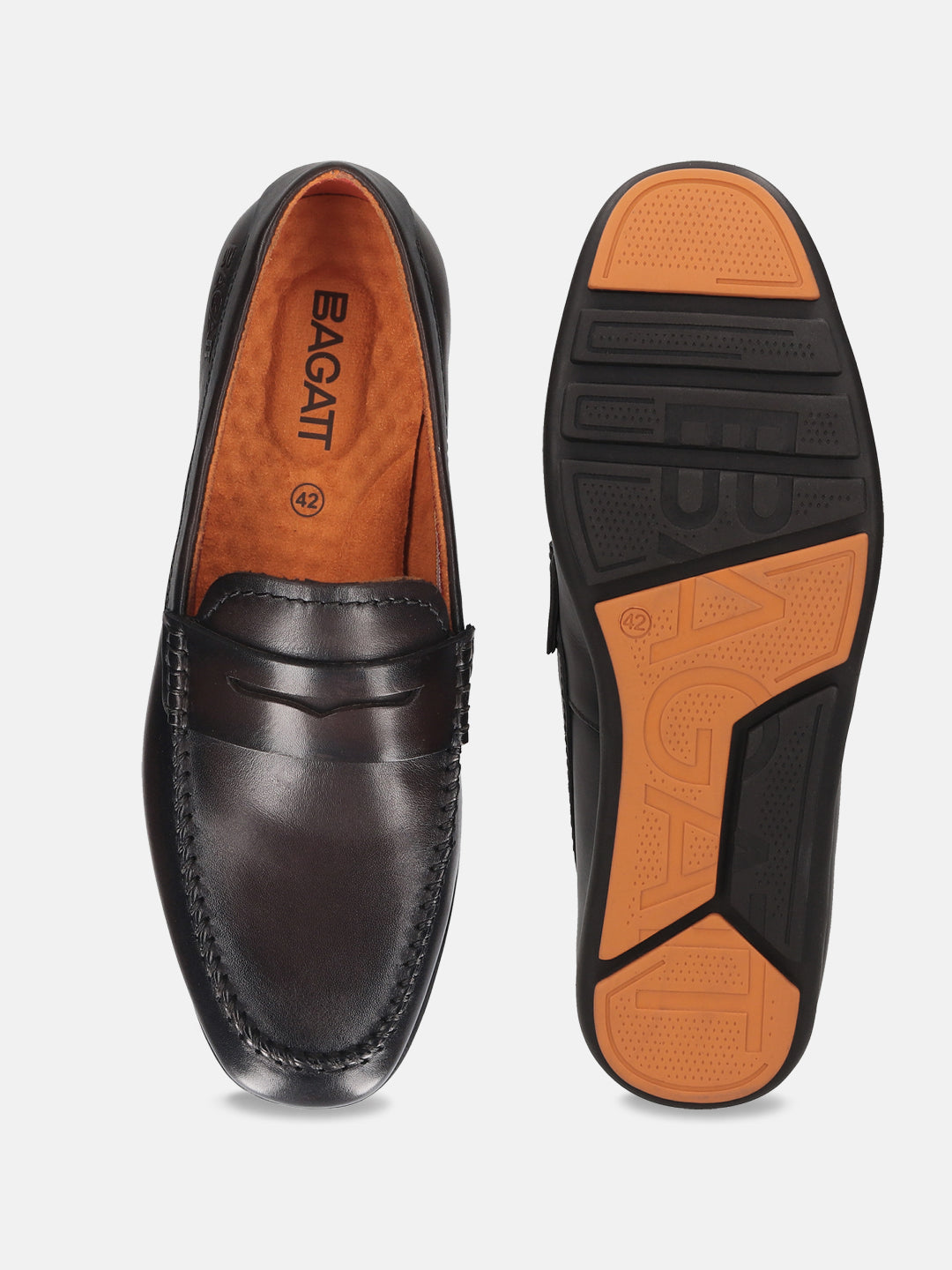 BAGATT  Corrado Dark Brown Premium Leather Casual Slip-Ons