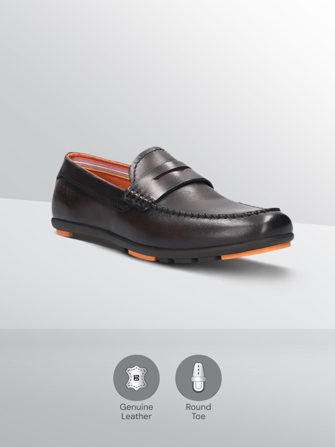 BAGATT Corrado Dark Brown Premium Leather Casual Slip-Ons