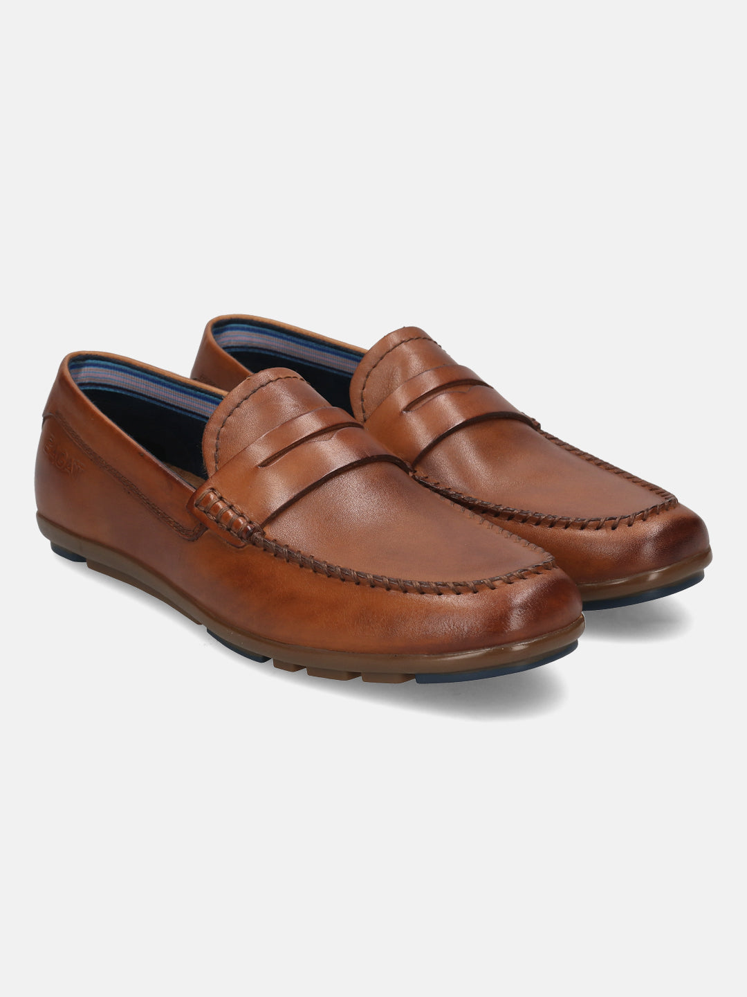 BAGATT Corrado Cognac Premium Leather Casual Slip-Ons