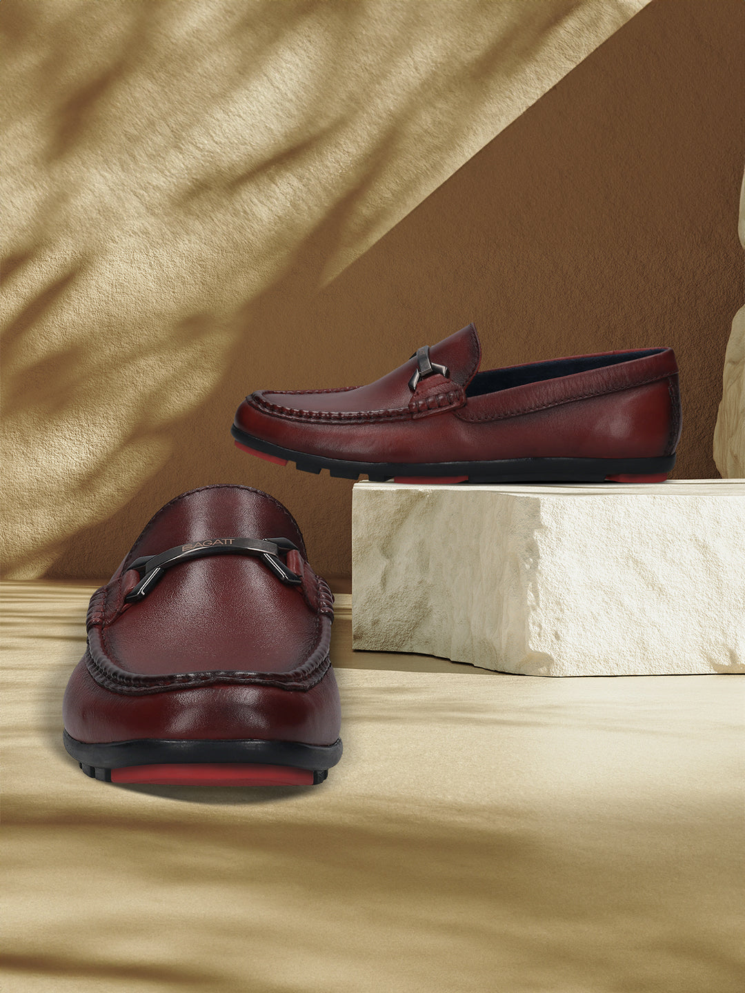 BAGATT  Corrado Red Premium Leather Casual Slip-Ons