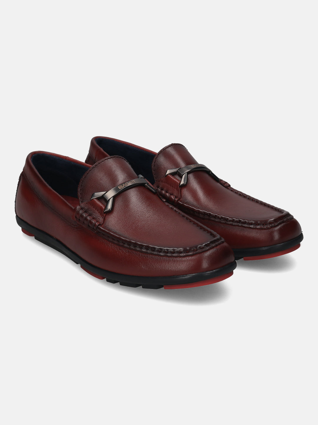 BAGATT Corrado Red Premium Leather Casual Slip-Ons