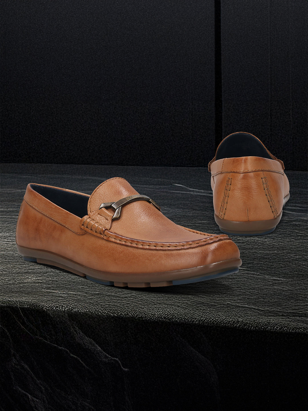 BAGATT Corrado Cognac Premium Leather Casual Slip-Ons