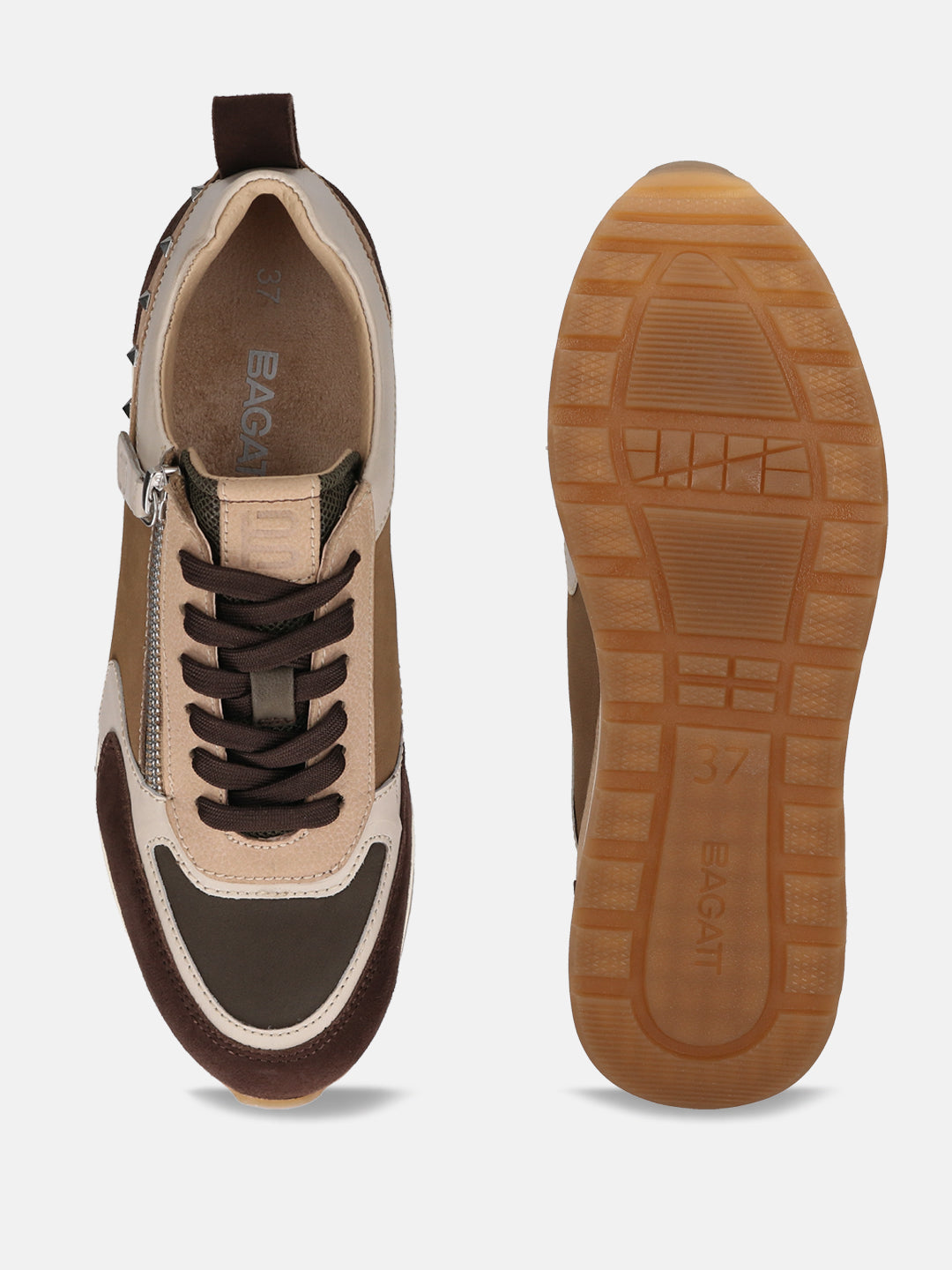 BAGATT Venice Dark Brown Mid Top Sneakers