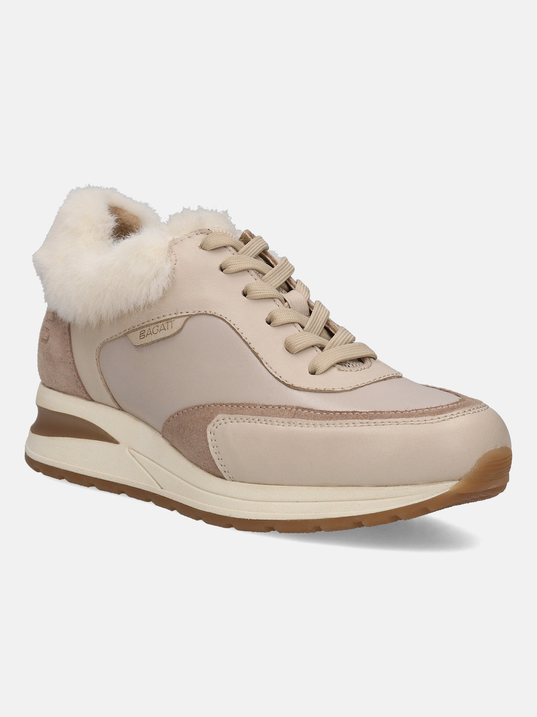 BAGATT Venice Beige Premium Leather Mid Top Sneakers