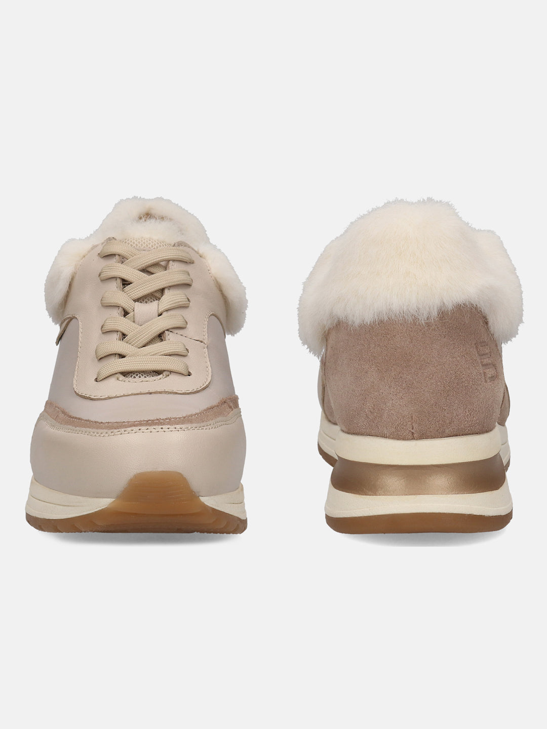 BAGATT Venice Beige Premium Leather Mid Top Sneakers
