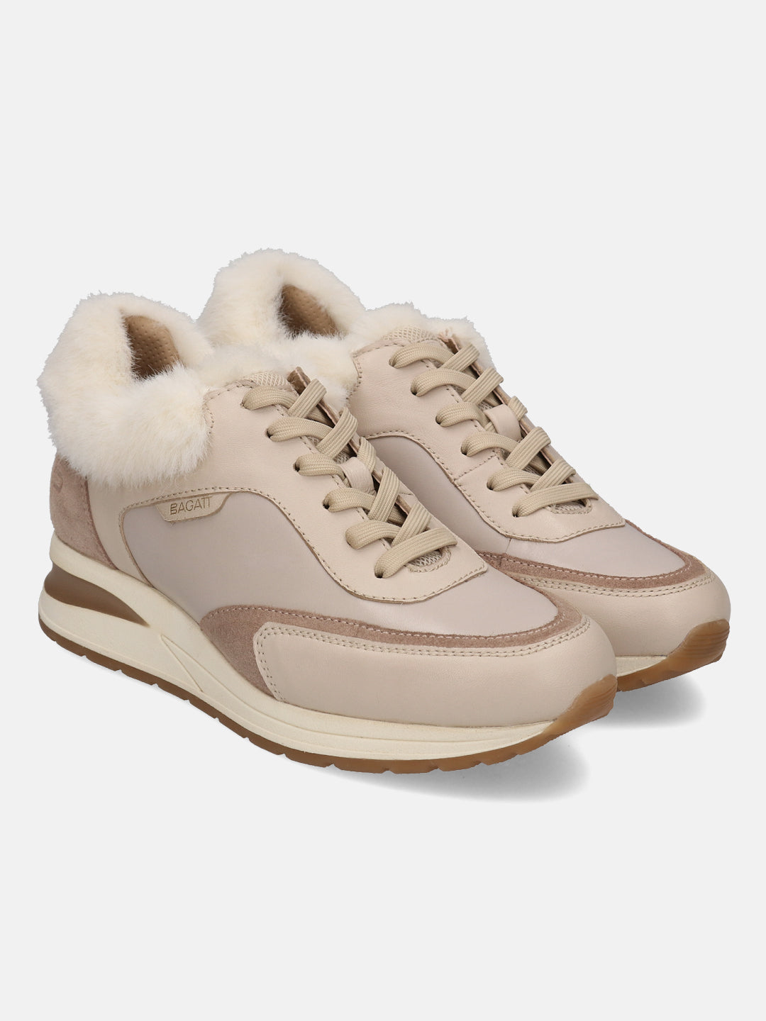 BAGATT Venice Beige Premium Leather Mid Top Sneakers