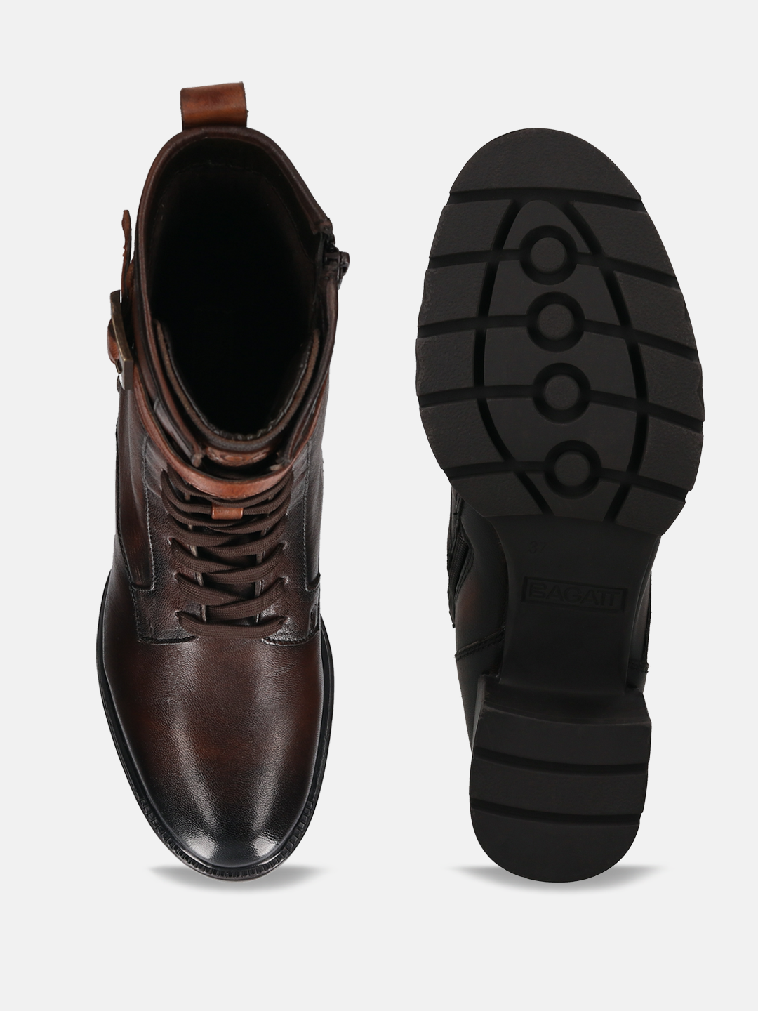 BAGATT Yamila Brown Premium Leather Ankle Boots