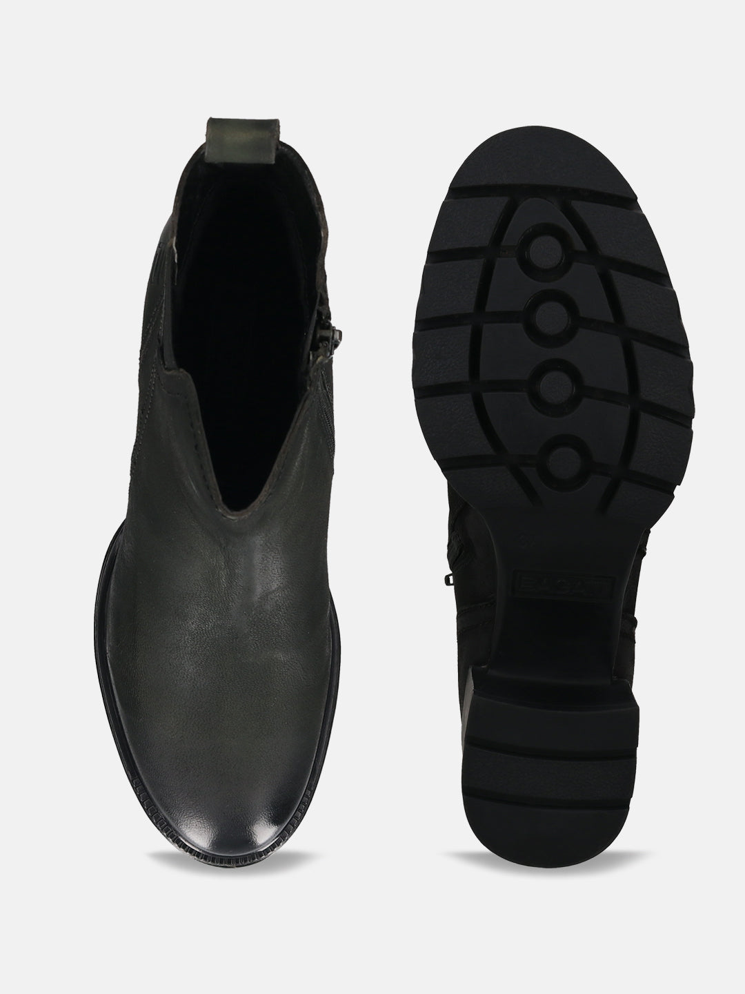 BAGATT Nubuck Leather Dark Green Chelsea Boots